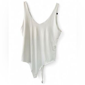 Hollister White Tank Top Bodysuit with Built In Bra Size XL